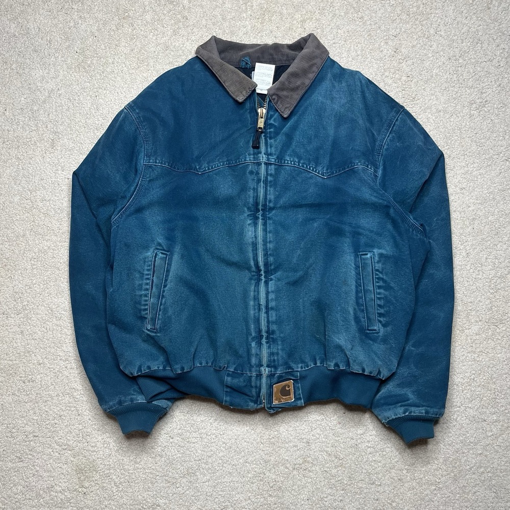 Vintage RARE Carhartt J14 DTL Santa Fe Jacket Mens Size XL Dark Teal